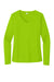 Sport-Tek LST353LS Womens Competitor Moisture Wicking Long Sleeve V-Neck T-Shirt Lime Shock Green Flat Front