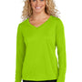 Sport-Tek Womens Competitor Moisture Wicking Long Sleeve V-Neck T-Shirt - Lime Shock Green