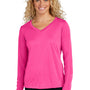 Sport-Tek Womens Competitor Moisture Wicking Long Sleeve V-Neck T-Shirt - Neon Pink