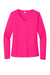 Sport-Tek LST353LS Womens Competitor Moisture Wicking Long Sleeve V-Neck T-Shirt Raspberry Pink Flat Front