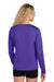 Sport-Tek LST353LS Womens Competitor Moisture Wicking Long Sleeve V-Neck T-Shirt Purple Model Back