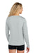 Sport-Tek LST353LS Womens Competitor Moisture Wicking Long Sleeve V-Neck T-Shirt Silver Grey Model Back