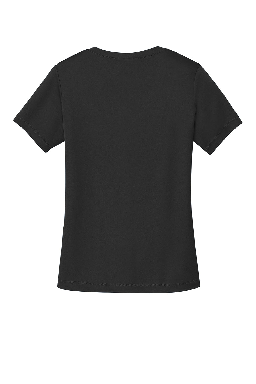 Sport-Tek LST353 Womens Competitor Moisture Wicking Short Sleeve V-Neck T-Shirt Black Flat Back