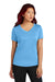 Sport-Tek LST353 Womens Competitor Moisture Wicking Short Sleeve V-Neck T-Shirt Carolina Blue Model Front