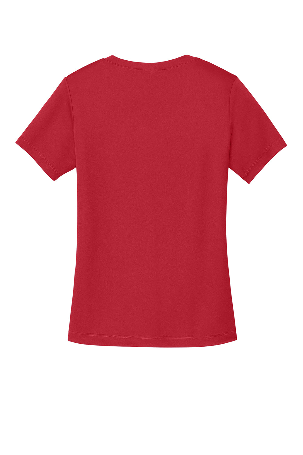 Sport-Tek LST353 Womens Competitor Moisture Wicking Short Sleeve V-Neck T-Shirt Deep Red Flat Back