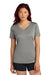 Sport-Tek LST353 Womens Competitor Moisture Wicking Short Sleeve V-Neck T-Shirt Heather Concrete Grey Model Front