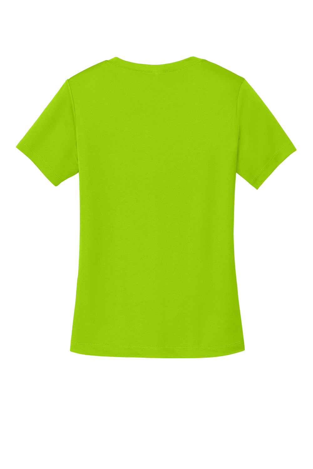 Sport-Tek LST353 Womens Competitor Moisture Wicking Short Sleeve V-Neck T-Shirt Lime Shock Green Flat Back