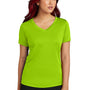 Sport-Tek Womens Competitor Moisture Wicking Short Sleeve V-Neck T-Shirt - Lime Shock Green