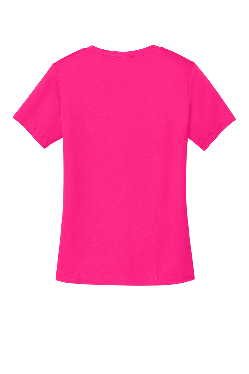 Sport-Tek LST353 Womens Competitor Moisture Wicking Short Sleeve V-Neck T-Shirt Raspberry Pink Flat Back