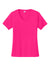 Sport-Tek LST353 Womens Competitor Moisture Wicking Short Sleeve V-Neck T-Shirt Raspberry Pink Flat Front