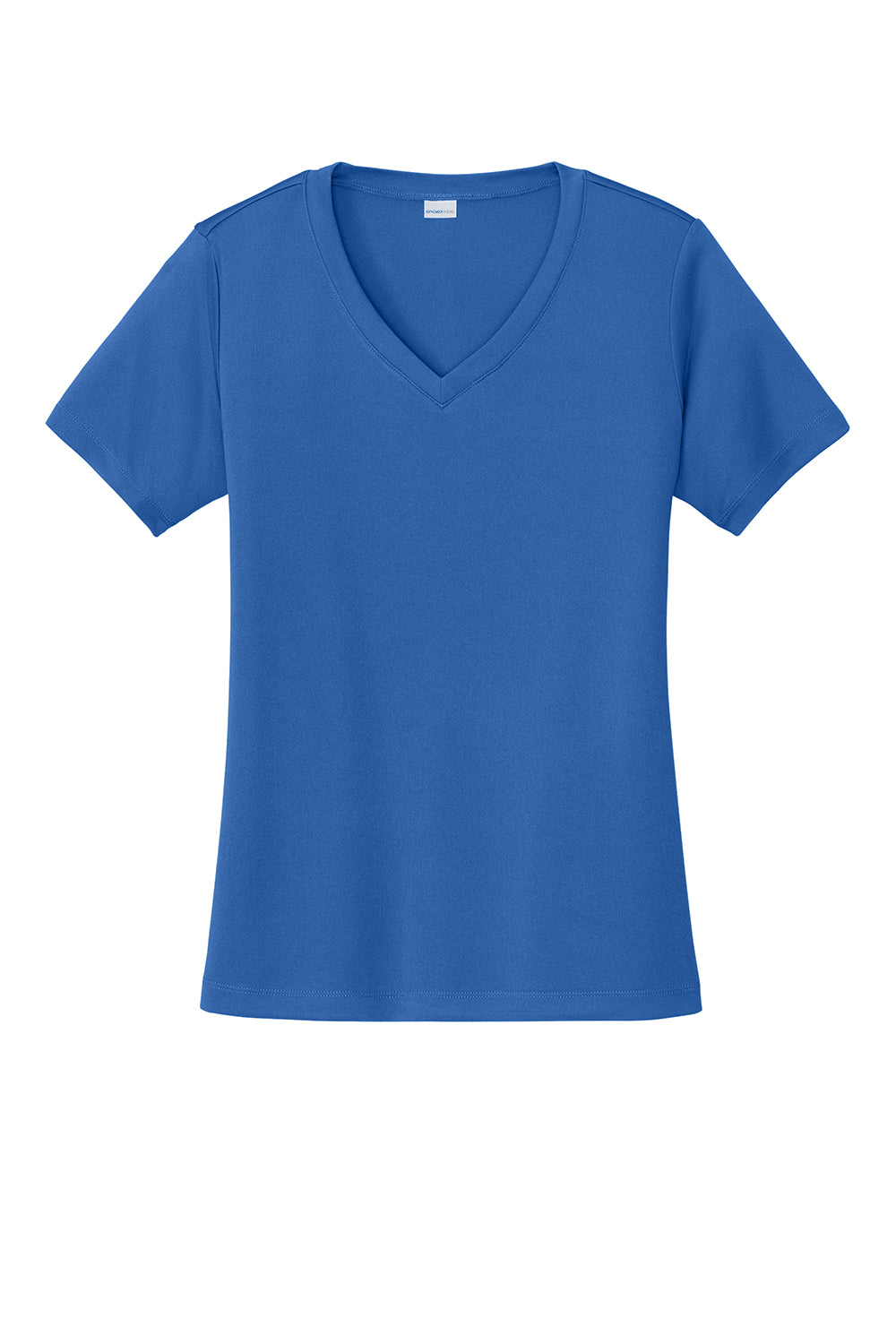 Sport-Tek LST353 Womens Competitor Moisture Wicking Short Sleeve V-Neck T-Shirt True Royal Blue Flat Front