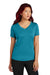 Sport-Tek LST353 Womens Competitor Moisture Wicking Short Sleeve V-Neck T-Shirt Tropic Blue Model Front