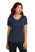 Sport-Tek LST353 Womens Competitor Moisture Wicking Short Sleeve V-Neck T-Shirt True Navy Blue Model Front