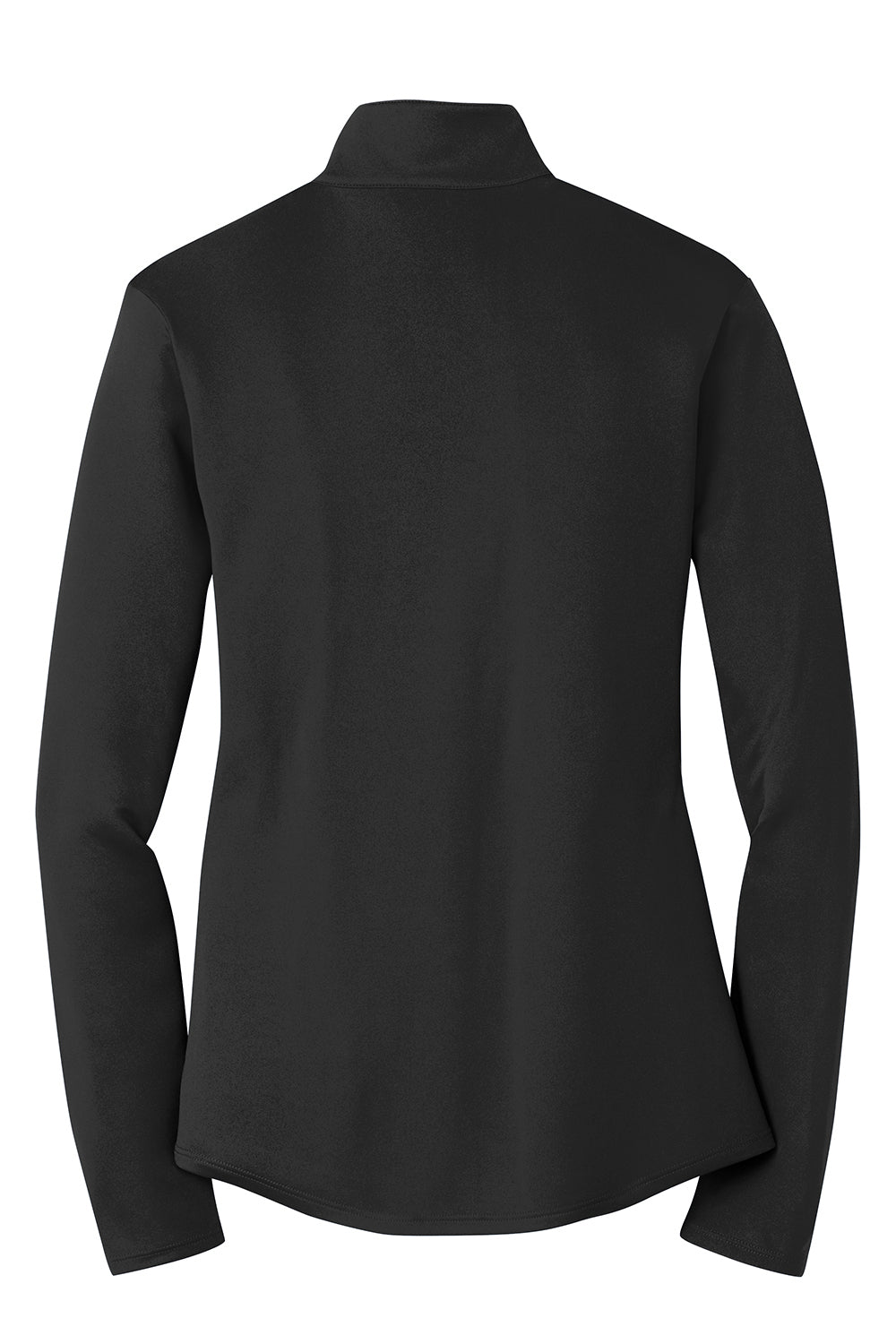 Sport-Tek LST357 Womens Competitor Moisture Wicking 1/4 Zip Sweatshirt Black Flat Back