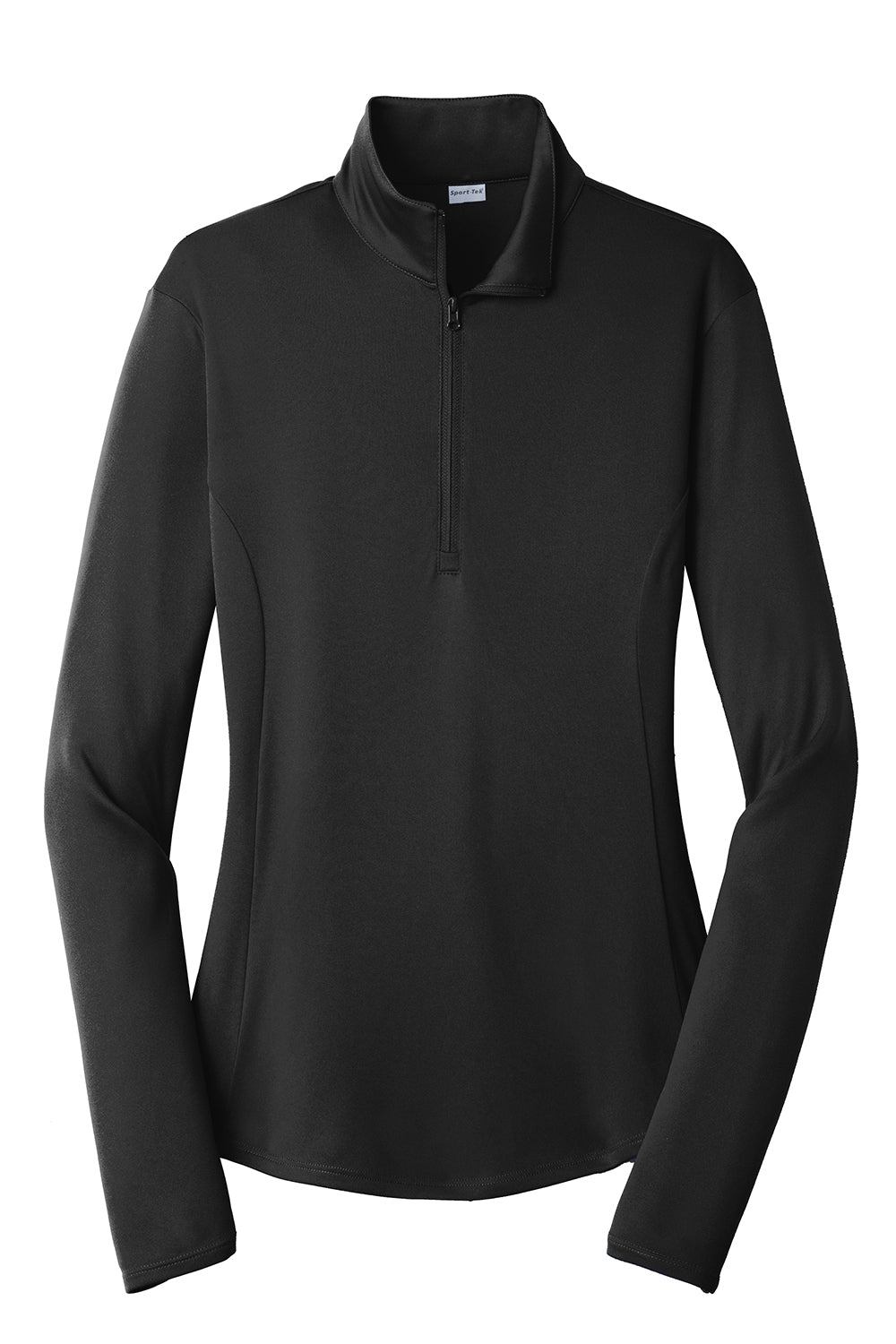 Sport-Tek LST357 Womens Competitor Moisture Wicking 1/4 Zip Sweatshirt Black Flat Front