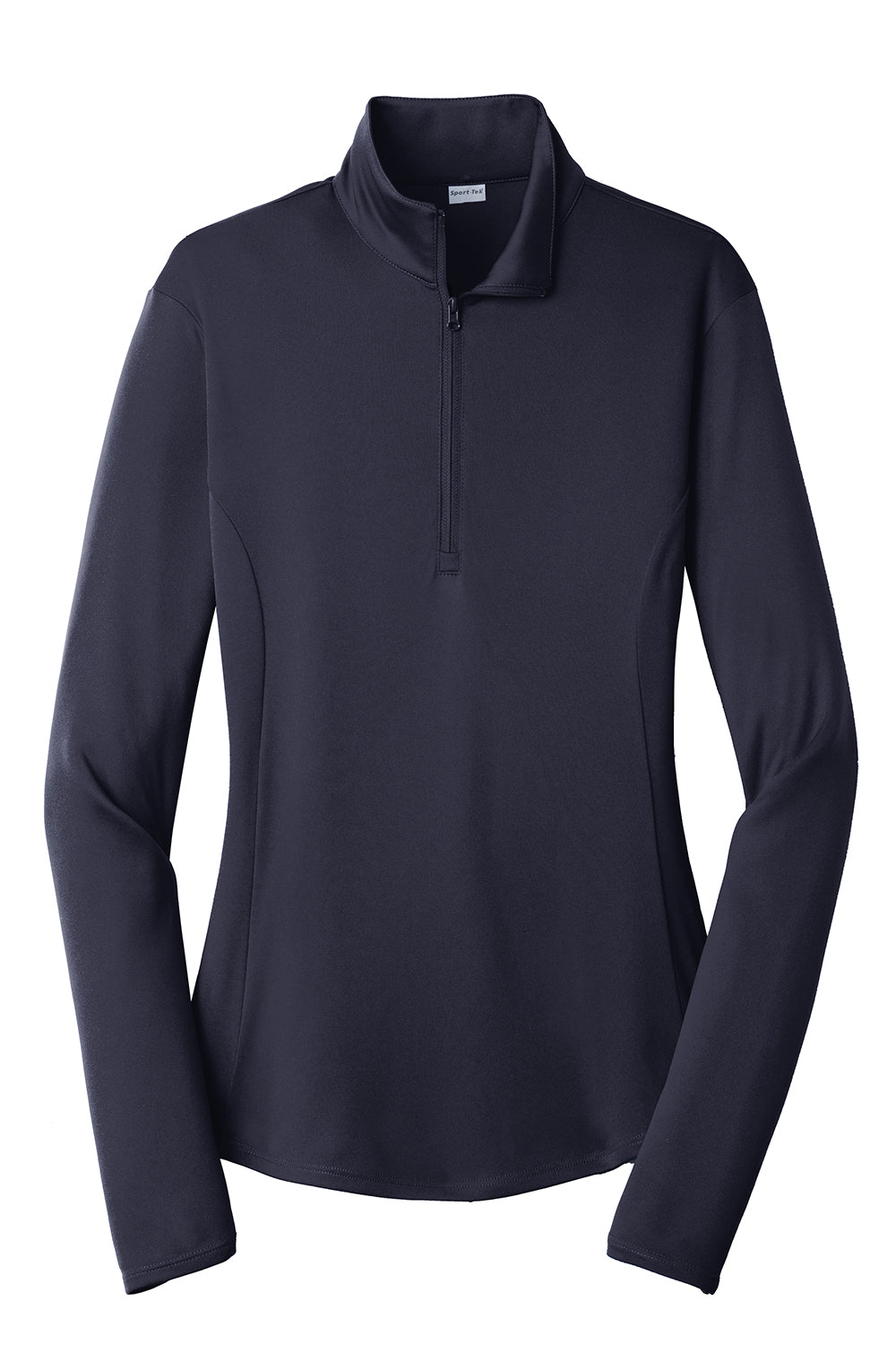 Sport-Tek LST357 Womens Competitor Moisture Wicking 1/4 Zip Sweatshirt True Navy Blue Flat Front