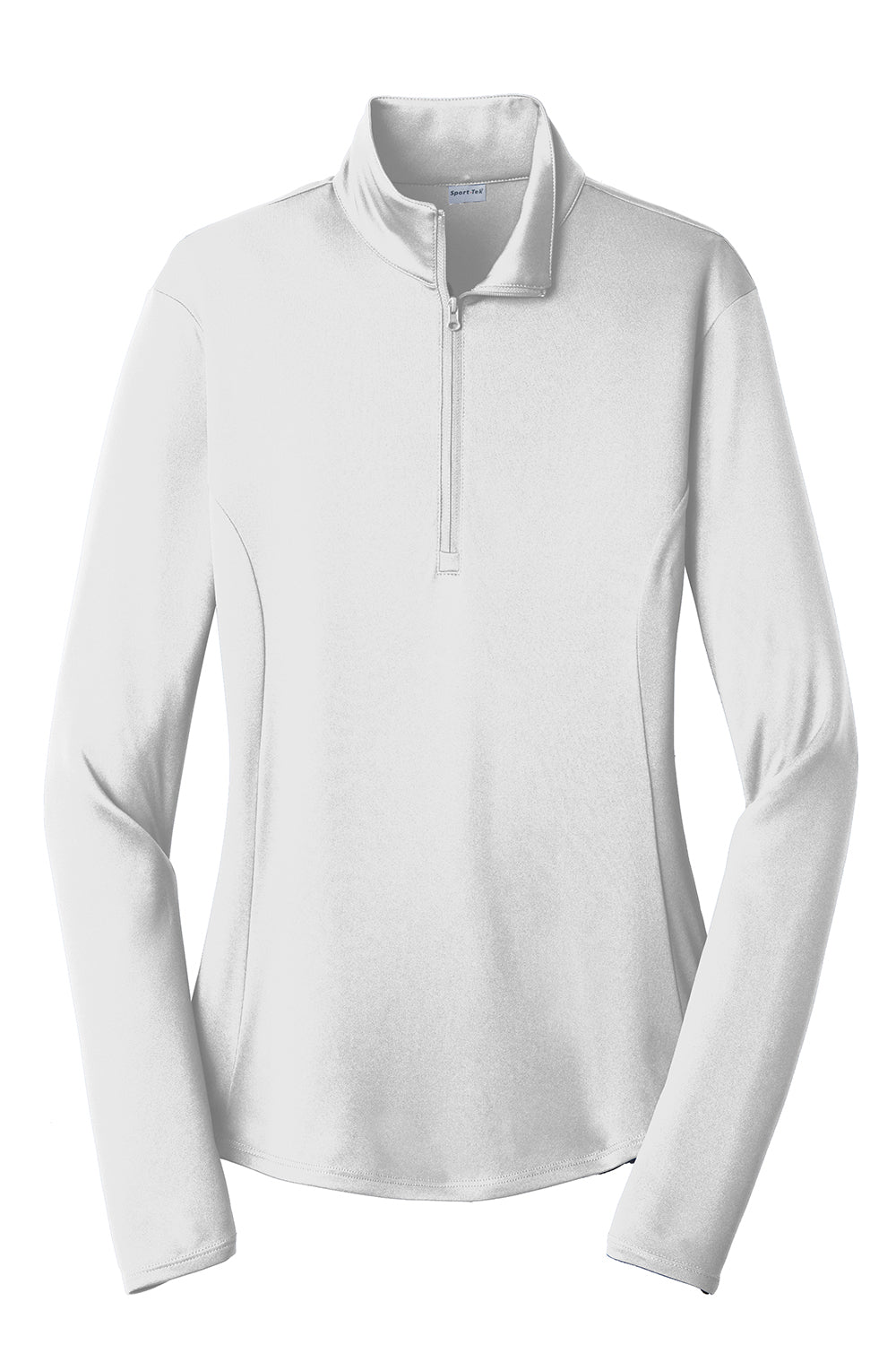 Sport-Tek LST357 Womens Competitor Moisture Wicking 1/4 Zip Sweatshirt White Flat Front