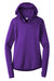 Sport-Tek LST358 Womens Competitor Moisture Wicking Long Sleeve Hooded T-Shirt Hoodie Purple Flat Front