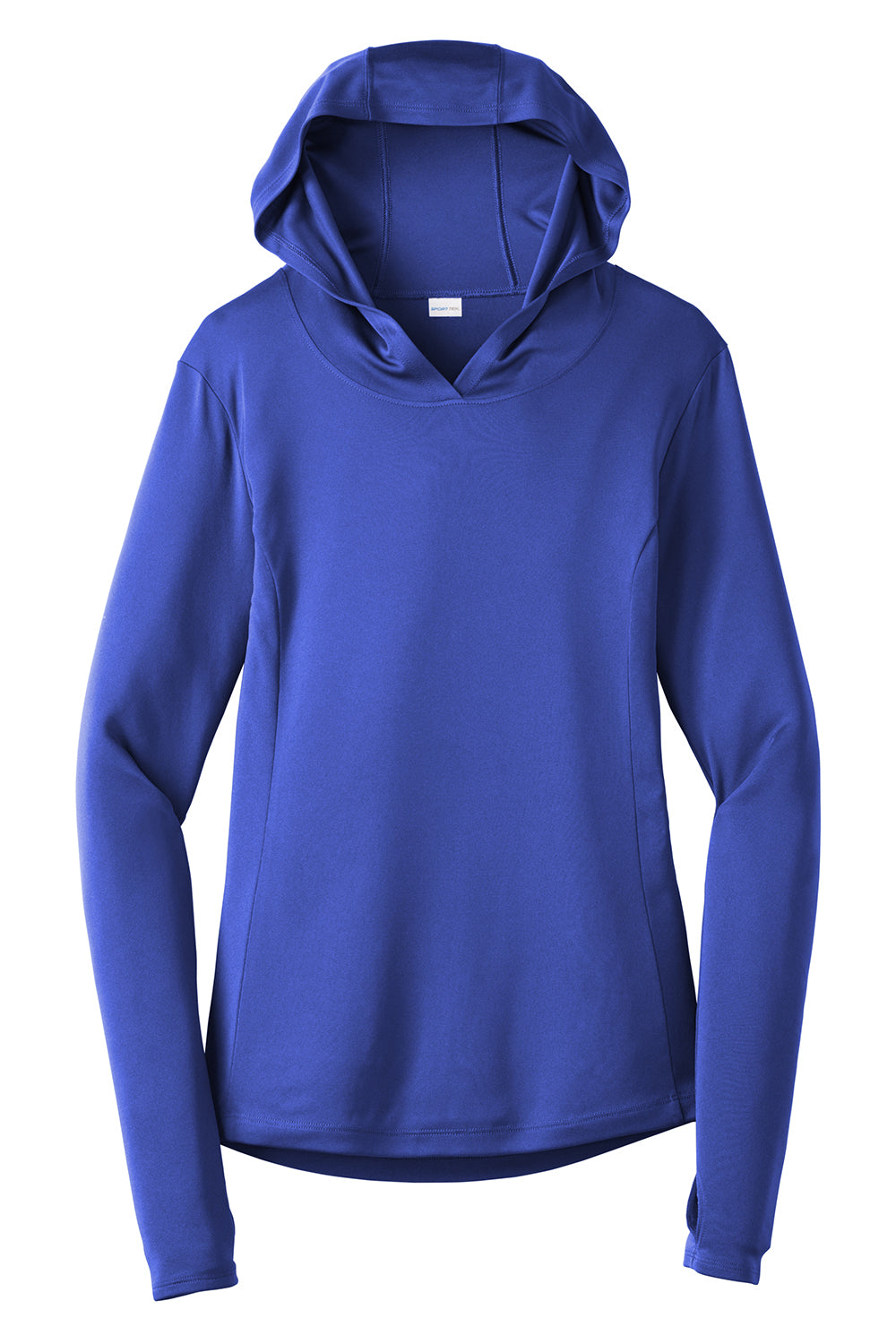 Sport-Tek LST358 Womens Competitor Moisture Wicking Long Sleeve Hooded T-Shirt Hoodie True Royal Blue Flat Front