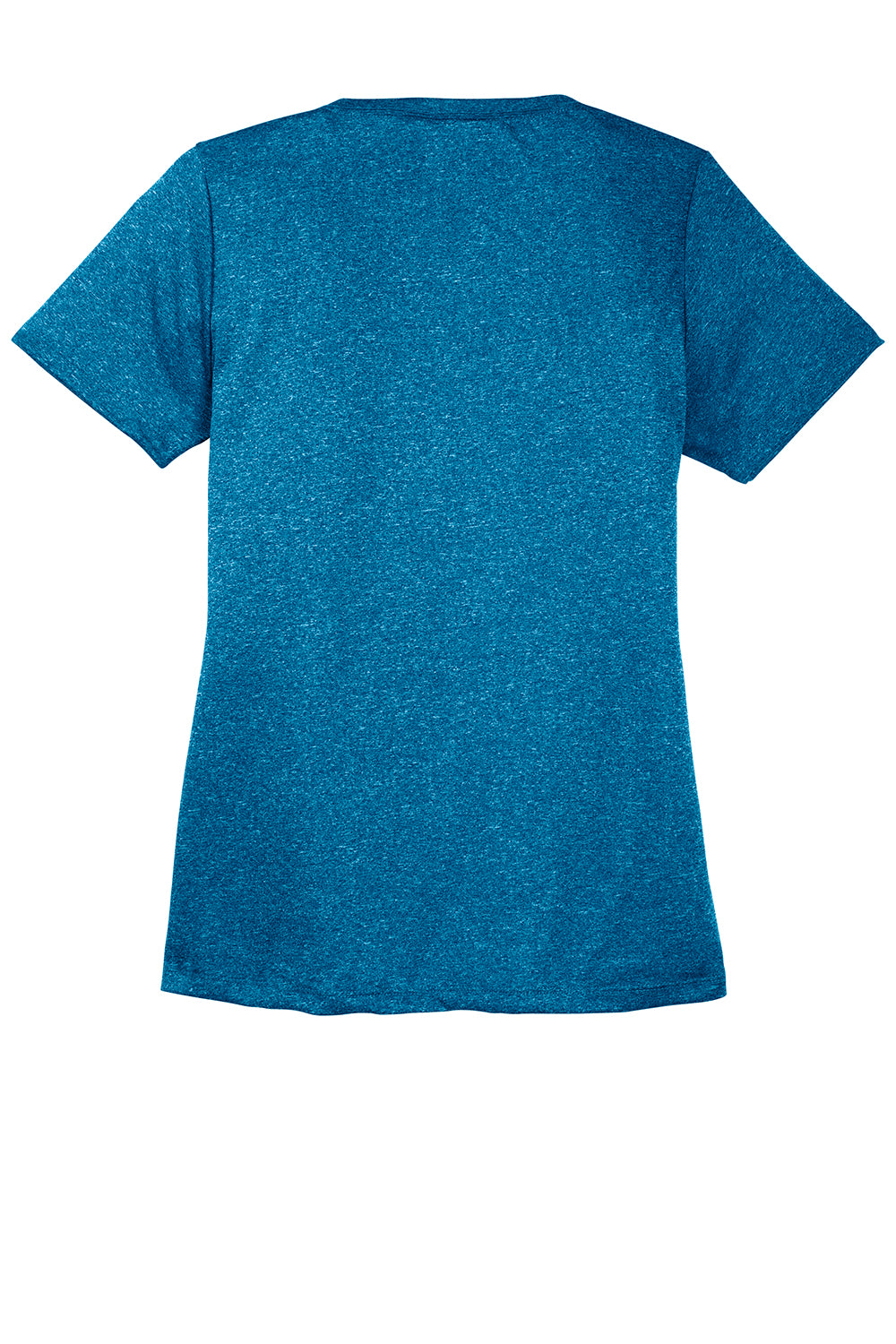 Sport-Tek LST360 Womens Contender Heather Moisture Wicking Short Sleeve Crewneck T-Shirt Heather Blue Wake Flat Back