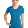 Sport-Tek Womens Contender Heather Moisture Wicking Short Sleeve Crewneck T-Shirt - Heather Blue Wake