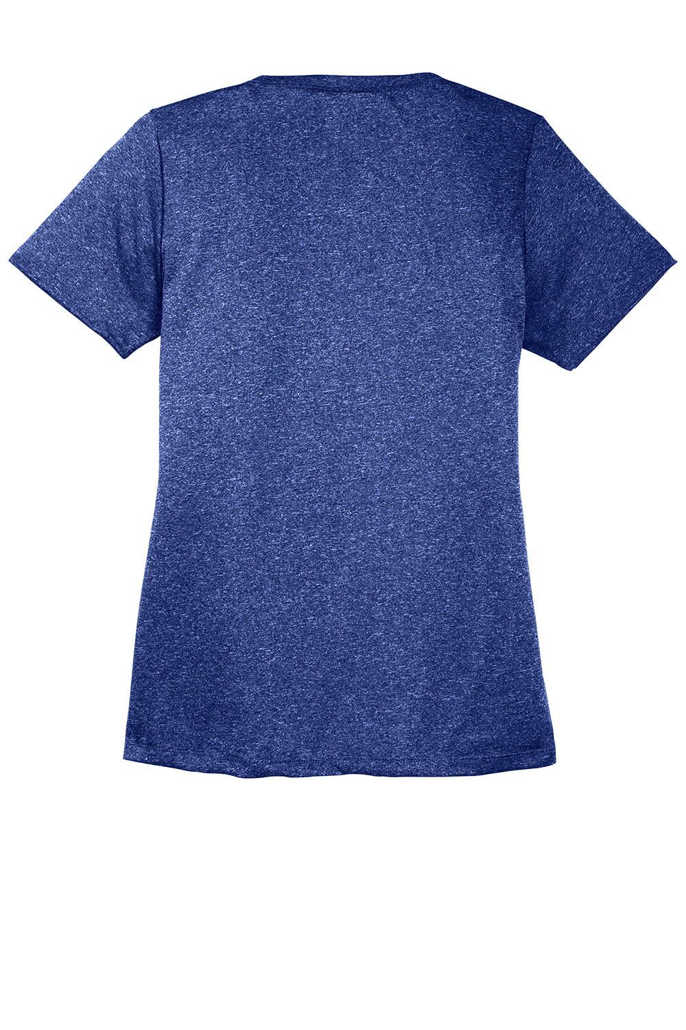 Sport-Tek LST360 Womens Contender Heather Moisture Wicking Short Sleeve Crewneck T-Shirt Heather Cobalt Blue Flat Back