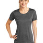 Sport-Tek Womens Contender Heather Moisture Wicking Short Sleeve Crewneck T-Shirt - Heather Graphite Grey