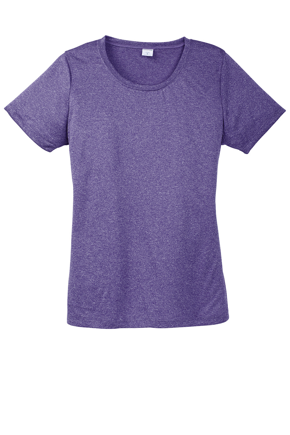 Sport-Tek LST360 Womens Contender Heather Moisture Wicking Short Sleeve Crewneck T-Shirt Heather Purple Flat Front