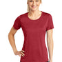 Sport-Tek Womens Contender Heather Moisture Wicking Short Sleeve Crewneck T-Shirt - Heather Scarlet Red