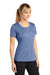 Sport-Tek LST360 Womens Contender Heather Moisture Wicking Short Sleeve Crewneck T-Shirt Heather True Navy Blue Model 3q