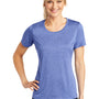 Sport-Tek Womens Contender Heather Moisture Wicking Short Sleeve Crewneck T-Shirt - Heather True Royal Blue