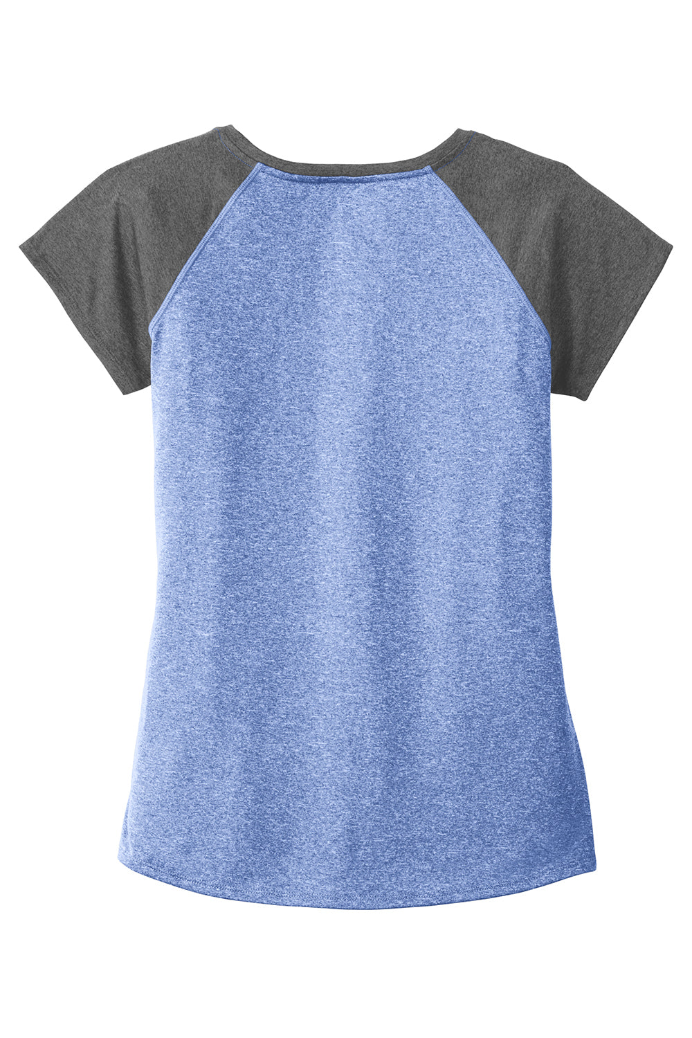 Sport-Tek LST362 Womens Contender Heather Moisture Wicking Short Sleeve Wide Neck T-Shirt Heather True Royal Blue/Heather Graphite Grey Flat Back