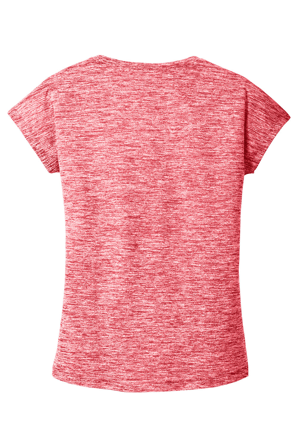 Sport-Tek LST390 Womens Electric Heather Moisture Wicking Short Sleeve Crewneck T-Shirt Deep Red Electric Flat Back