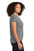 Sport-Tek LST390 Womens Electric Heather Moisture Wicking Short Sleeve Crewneck T-Shirt Grey Black Electric Model Side