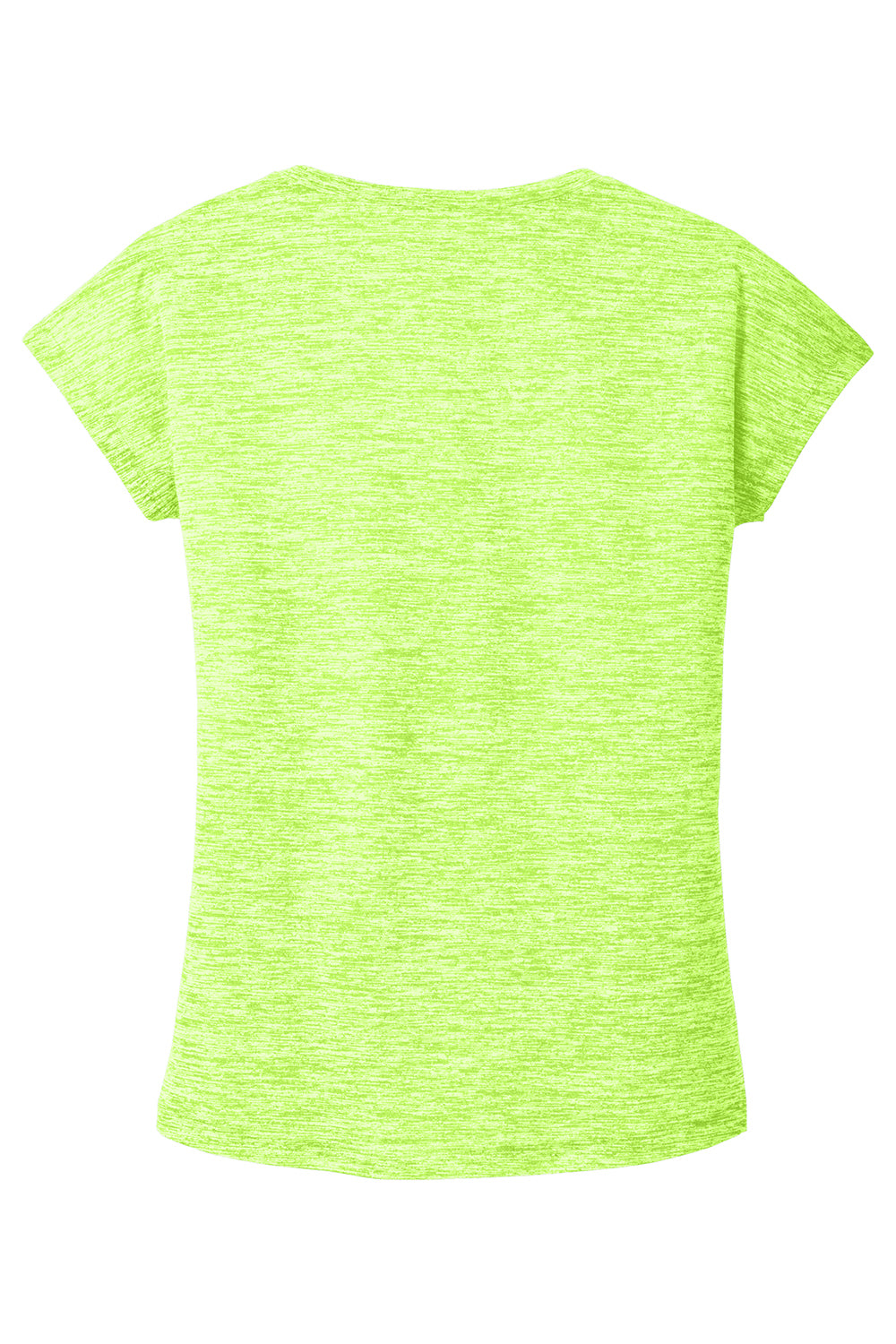 Sport-Tek LST390 Womens Electric Heather Moisture Wicking Short Sleeve Crewneck T-Shirt Lime Shock Green Electric Flat Back