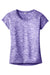 Sport-Tek LST390 Womens Electric Heather Moisture Wicking Short Sleeve Crewneck T-Shirt Purple Electric Flat Front