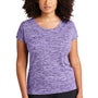 Sport-Tek Womens Electric Heather Moisture Wicking Short Sleeve Crewneck T-Shirt - Purple Electric