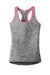 Sport-Tek LST396 Womens Electric Heather Moisture Wicking Tank Top Black Electric/Neon Pink Flat Front