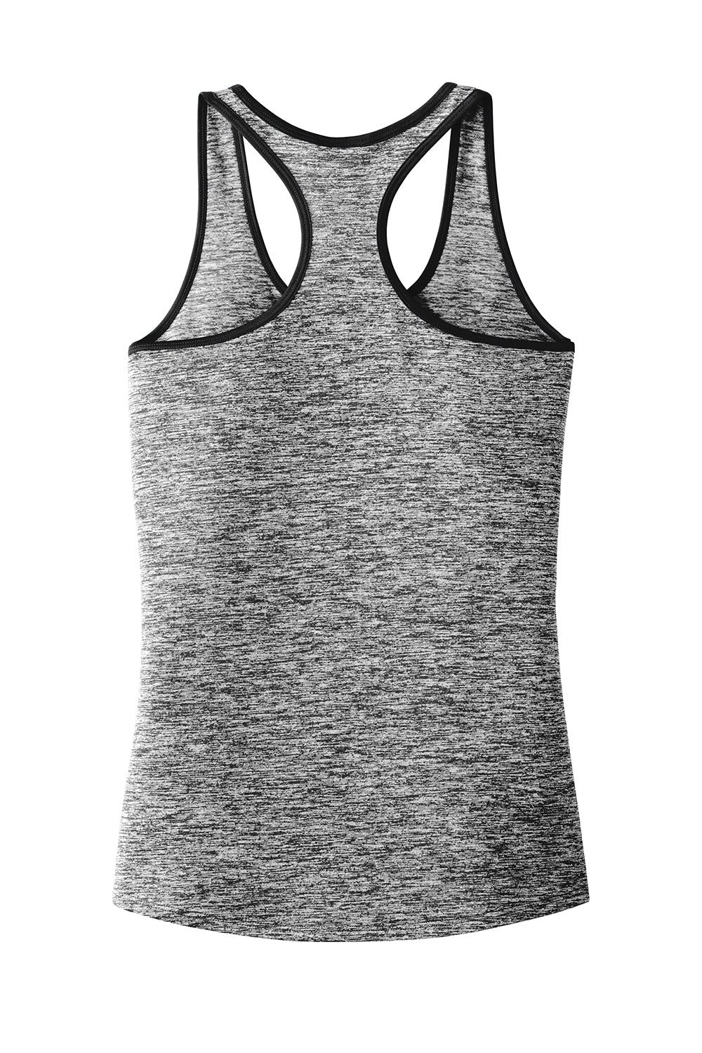 Sport-Tek LST396 Womens Electric Heather Moisture Wicking Tank Top Black Electric/Black Flat Back