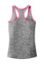 Sport-Tek LST396 Womens Electric Heather Moisture Wicking Tank Top Black Electric/Neon Pink Flat Back