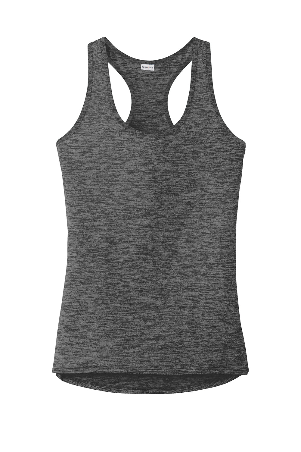 Sport-Tek LST396 Womens Electric Heather Moisture Wicking Tank Top Grey Black Electric Flat Front