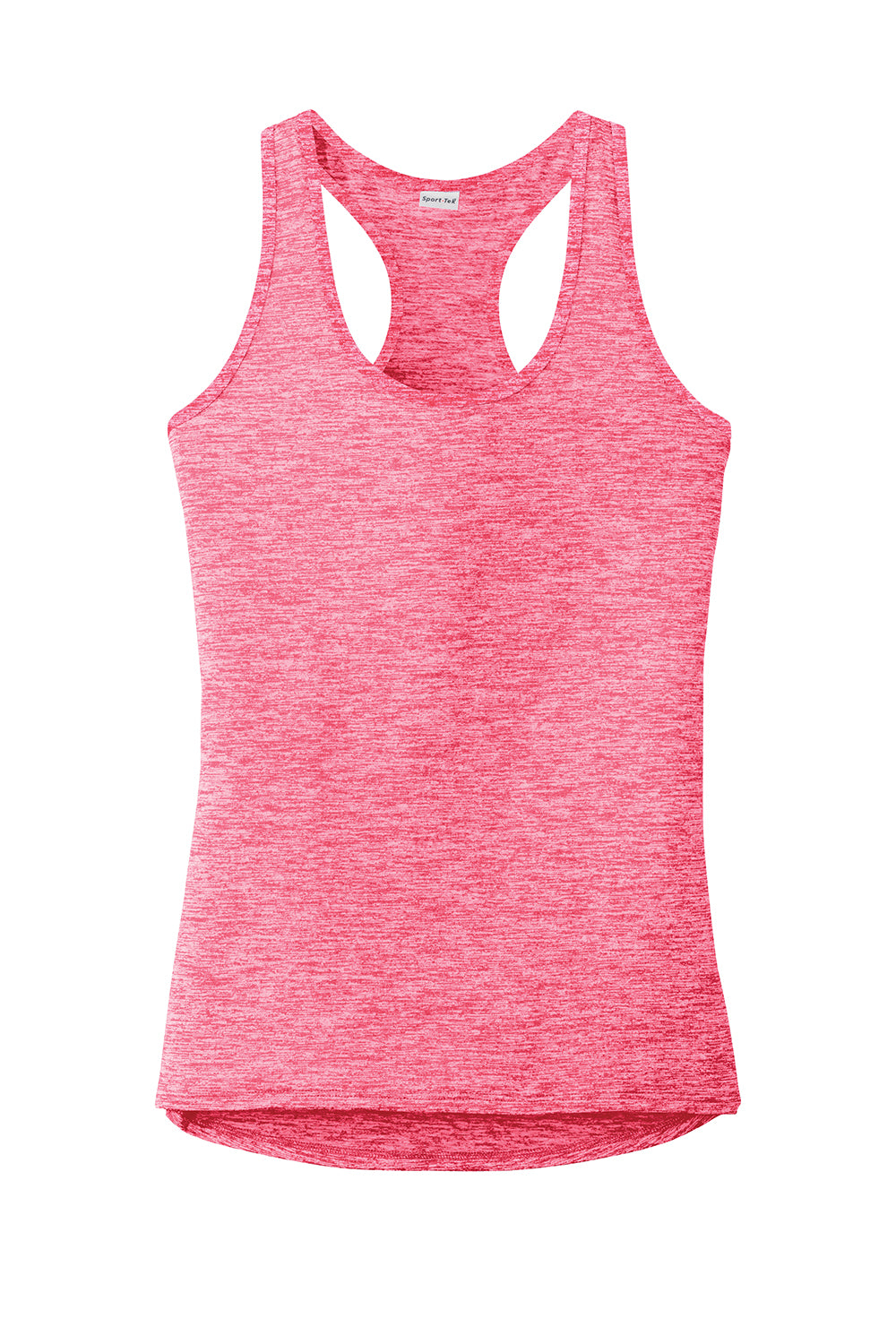 Sport-Tek LST396 Womens Electric Heather Moisture Wicking Tank Top Power Pink Electric Flat Front