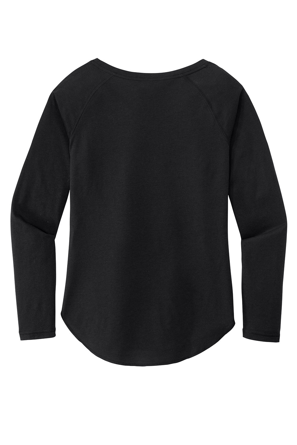 Sport-Tek LST400LS Womens Moisture Wicking Long Sleeve Scoop Neck T-Shirt Black Flat Back