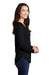 Sport-Tek LST400LS Womens Moisture Wicking Long Sleeve Scoop Neck T-Shirt Black Model Side