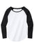 Sport-Tek LST400LS Womens Moisture Wicking Long Sleeve Scoop Neck T-Shirt White/Black Flat Front