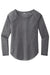 Sport-Tek LST400LS Womens Moisture Wicking Long Sleeve Scoop Neck T-Shirt Heather Dark Grey Flat Front