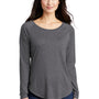 Sport-Tek Womens Moisture Wicking Long Sleeve Scoop Neck T-Shirt - Heather Dark Grey