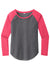 Sport-Tek LST400LS Womens Moisture Wicking Long Sleeve Scoop Neck T-Shirt Heather Dark Grey/Heather Raspberry Pink Flat Front