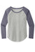 Sport-Tek LST400LS Womens Moisture Wicking Long Sleeve Scoop Neck T-Shirt Heather Light Grey/Heather True Navy Blue Flat Front