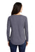 Sport-Tek LST400LS Womens Moisture Wicking Long Sleeve Scoop Neck T-Shirt Heather True Navy Blue Model Back